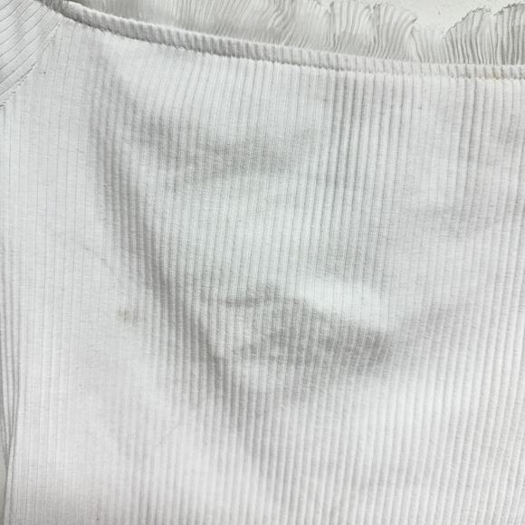 By The Way Women White Off Shoulder Long Sleeve Crop Top Size Small - Picture 2 of 4